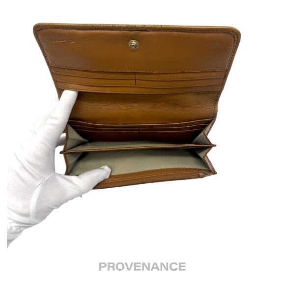 🔴 Burberry Long Snap Wallet - Haymarket Check Brown - Picture 6 of 12